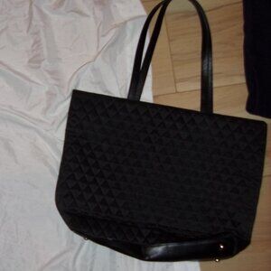 Ralph Lauren quilted black tote black carry on bag shoulder purse travel